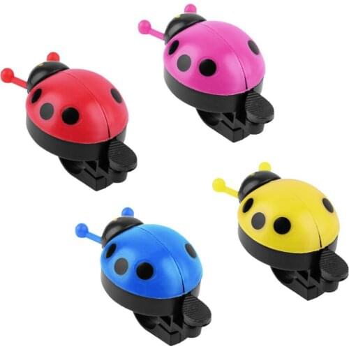 Colorful Plastic Clear Melodious Bell Sound Lovely Kid Beetle Ladybug Ring Bell For Cycling Bicycle Bike Ride Horn Alarm