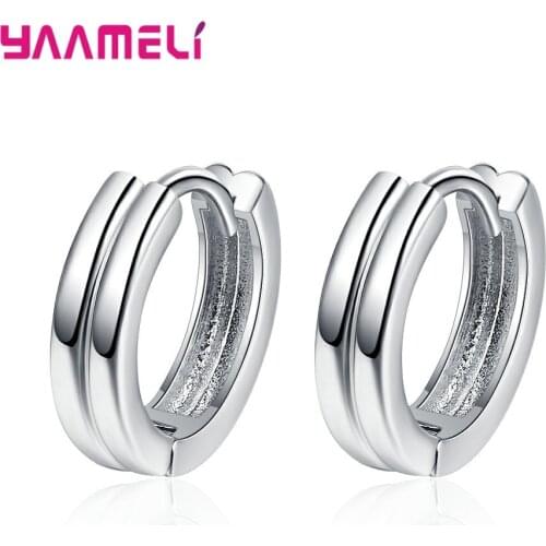 925 Sterling Silver Black Hoop Earrings For Women Girls Party Gothic Jewelry Valentines Day Gift Wholesale