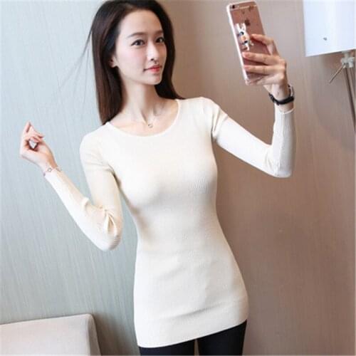 2019 Chompas de mujer para el invierno Autumn Womne Knitted Sweaters and Pullovers O Neck Long Sleeve Sueter Mujer Invierno 720