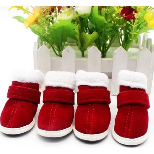 Winter Pet Dog Shoes For Small Dogs Warm Fleece Puppy Pet Shoes Waterproof Dog Snow Boots Chihuahua Yorkie Shoes Pet Products