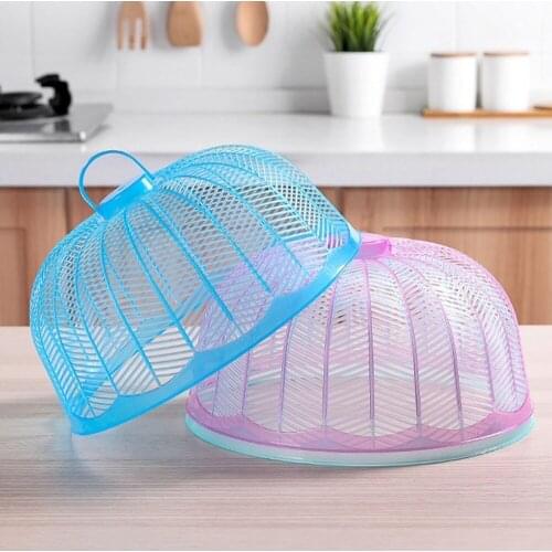1Pcs Food Covers Mesh Foldable Kitchen Anti Fly Mosquito Tent Dome Net Umbrella Picnic Protect Dish Cover Kitchen Accessories