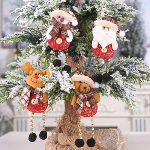 Christmas tree doll Santa Claus snowman elk pendant Non woven fabric Drop Ornaments xmas decorations for home New Year