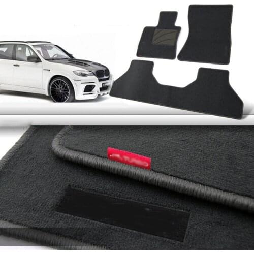 3pcs Premium Auto Fabric Nylon Anti-slip Floor Mats Carpet For BMW X5 5/7 Seater