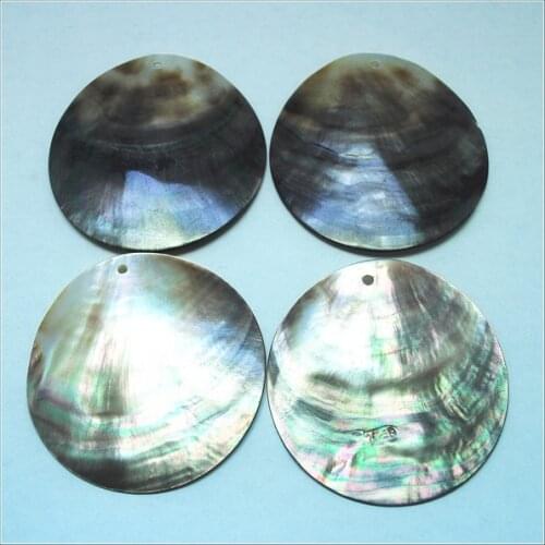 4pcs black lip shell round shape shell pendants seawater shell saltwater size 30mm 40mm 50mm 60mm top fashion accessories