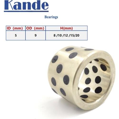 4Pcs JDB JDB050908 5X9X8 5X9X10 5X9X12 5X9X15 linear graphite copper set bearing copper bushing oil self-lubricating bearing