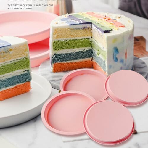 4 pcs/set Silicone Layered Cake Mold Round Shape Silicone Bread Pan Toast Bread Mold Cake Tray Mould Non-stick Baking Tools