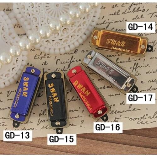 5 colors choose Colorful Mini Vintage Style Harmonica Pendants-FILIG-GD