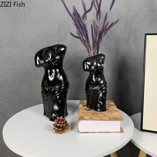 American Human Body Figurine Creative Bust Character Naked Vase Ceramic Vase Art Home Living Room Wine Cabinet Decoration Crafts