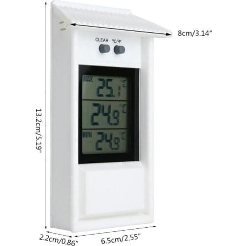 Digital Indoor/Outdoor Waterproof Thermometer for Garden GreenHouse Wall Max Min 1XCC