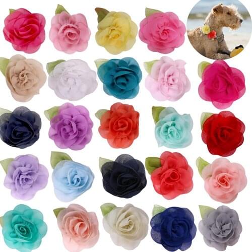 Flower-Collar 100pcs Spring Slidable Pet Dog Bowties Collar Accessories Pet Supplies Daminond Dog Bowtie Small Dog Collar Charms