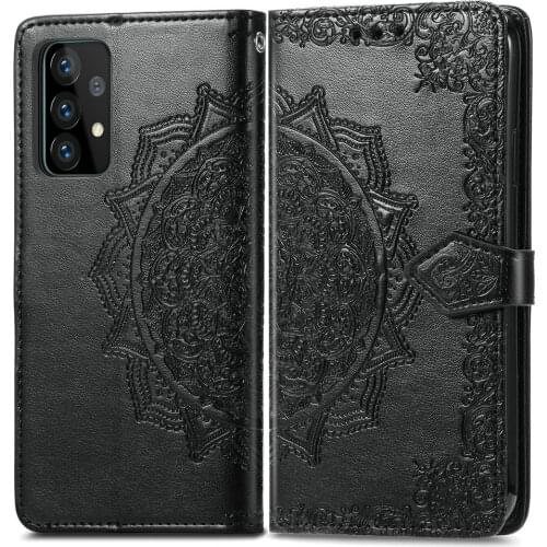 For Coque Samsung A72 5G Protective Case 3D Mandala Leather Flip Cover for Samsung Galaxy A72 A 72 SM-A726 A725 Wallet Case Etui