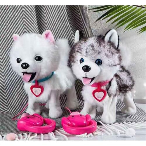 Handle Control Electronic Interactive Dogs Toy Robot Puppy Pets Singing Walking With Bag Cute Plush Toys For Children Kids Gifts