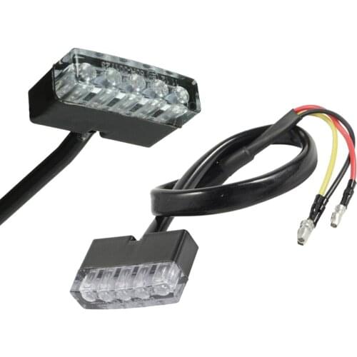 Feedopal 2pcs Red 5LED Motorcycle Modified Rear Stop Brake Light 12V Mini License Plate Light Suitable For Bicycle ATV Models