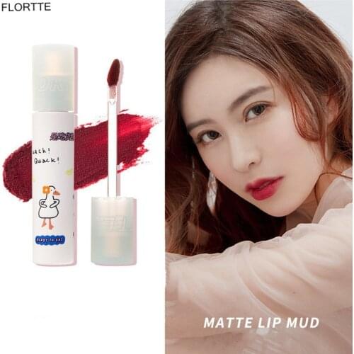 FLORTTE Velvet Matte Liquid Lipstick Waterproof Lip Gloss Long Lasting Nude Lip Mud Women Red Lips Tint Beauty Cosmetic TSLM2