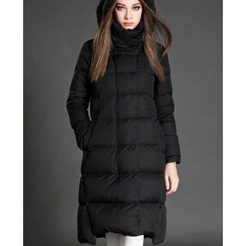 Short Front Women Down Coat Long Winter Coat Down Coat With Hood
