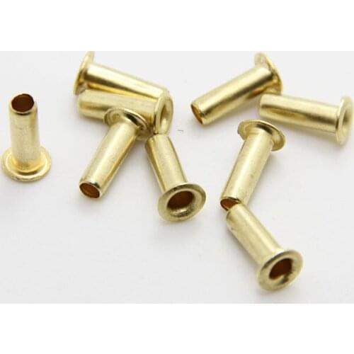100pcs M1.8x8mm M1.95x3.5mm brass hollow rivets pass through rivet single tube buckle PCB through hole circuit board rivets