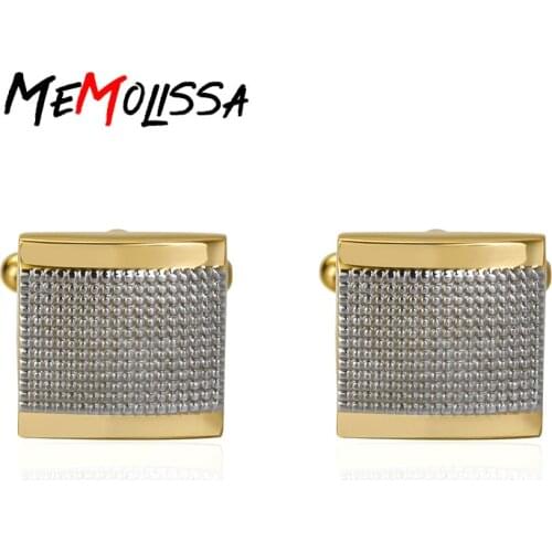 MeMolissa Luxury shirt Frosted Squre cufflink for mens Brand cuff buttons cuff links High Quality abotoaduras Jewelry