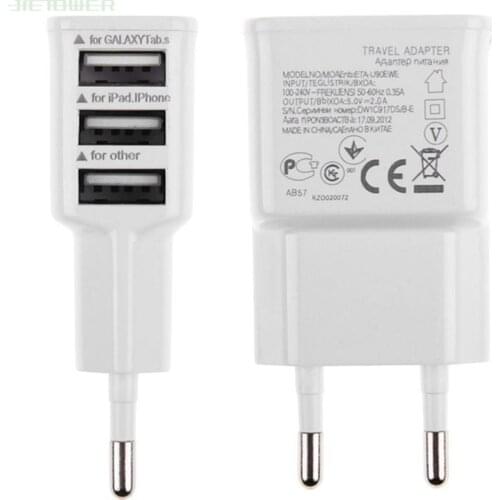 5V 2A Wall Charger USB Charger Device Plug 3 Ports EU Plug USB Wall Travel AC Charger Adapter For Phone 500pcs/lot