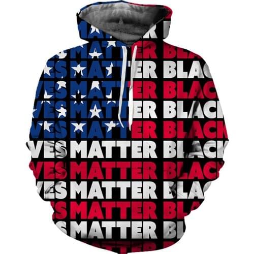REAL American SIZE High Quality ALL BLACK LIVES MATTER Sublimation Printing Plus Size Hoodies