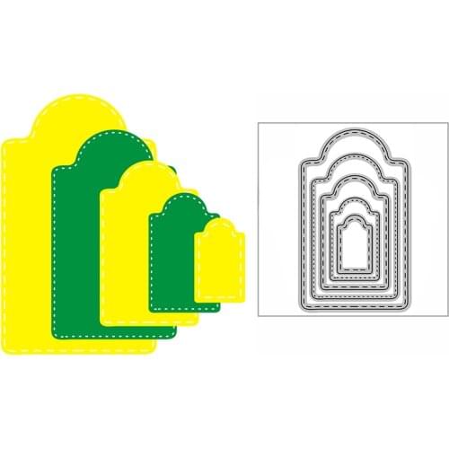 New Stitched Window Tags Craft Embossing Mold 2021 Metal Cutting Dies for DIY Decorative Scrapbooking Album Card Making No Stamp