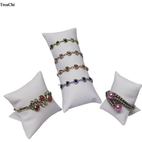 PU Watch Jewelry Storage Organizer Holder Jewelry Display Pillow Stand White Bracelet Bangle Display Cushion Rack Display Stand