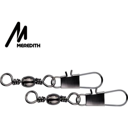MEREDITH 50Pcs/Lot Swivels Fishing Line Connectors Rolling Swivel Fishing Bait Lure Connector Pin Fast Clip Lock