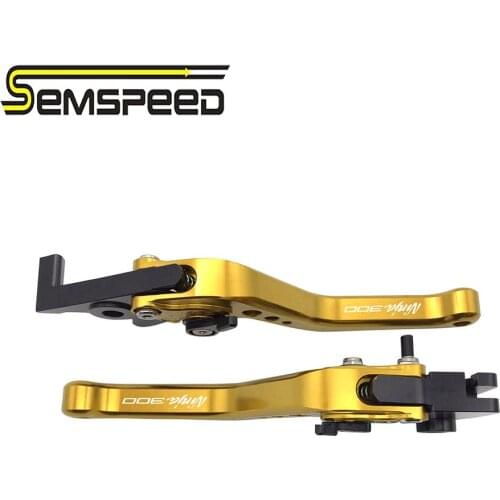 SEMSPEED Motorcycle CNC Short Brake Clutch Levers Handle Grips End For Kawasaki NINJA 300R/Z300 (w and w/o ABS) 2013-2018 2015