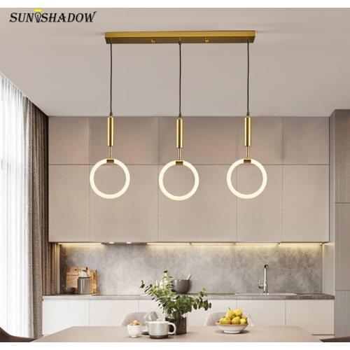 Modern Led Chandelier Black&Gold Hanging Lamp Chandelier Lighting for Living room Dining room Kitchen Bedside Light Lustre Led