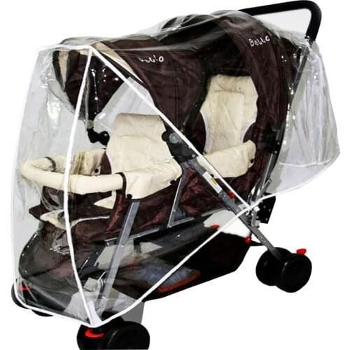 Universal Stroller Rain Cover Waterproof Twin Baby Stroller Transparent Wind Shield Pushchair Raincoat Stroller Accessories