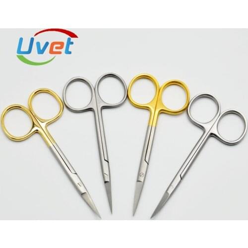 Uvet Ophthalmology ophthalmic scissors medical tissue scissors Eye surgery cosmetic scissors golden handle sharp scissors 9.5cm