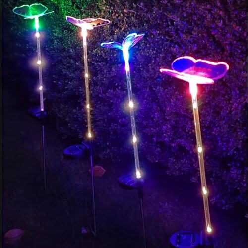 Solar Butterfly Lights Outdoor Courtyard Garden Lawn Light Plug-in Led Light Tuinverlichting Op Zonne Energie