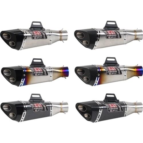 Inlet 51mm Motorcycle Exhaust Pipe Muffler Yoshimura R11 Motorbike Escape Moto Universal for ER6N ER6F GSR750 CBR650 CBR400 Etc