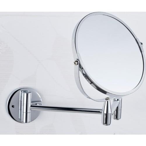 17cm Free Punch Makeup Mirror with 3X Magnification Double Sided 360 Degree Swivel Extendable Cosmetic Mirror for Bathroom