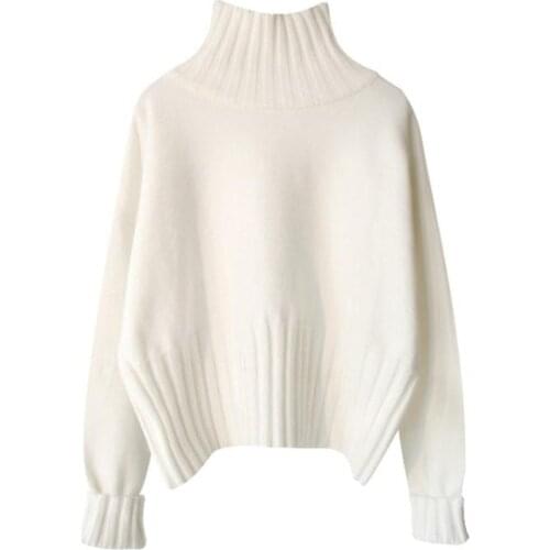 Women Pullover High Elasticity Knitted Ribbed Slim Jumper Autumn Winter Basic Female Sweater truien dames Turtleneck