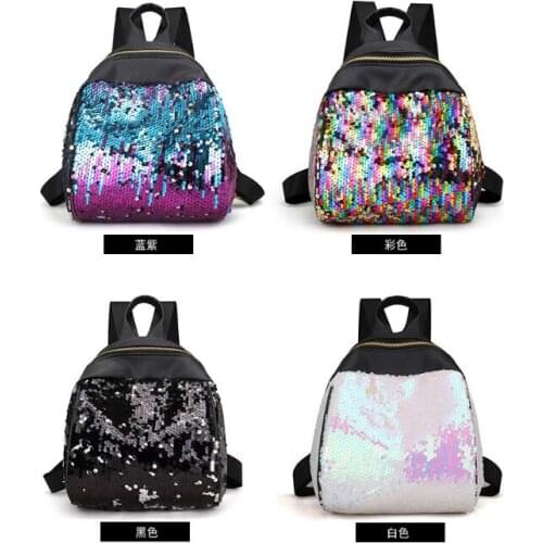 5 pieces Women Sequins Backpack BlingBling Preppy Chic Girls School Bags for Teenage Girls Mini Backpack Women Small Travel Bag