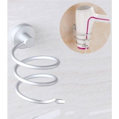 1PCs Innovative Wall-mounted Hair Dryer Stainless Steel Bathroom Shelf Storage Hairdryer Holder for Hairdryer Aluminum Shelves