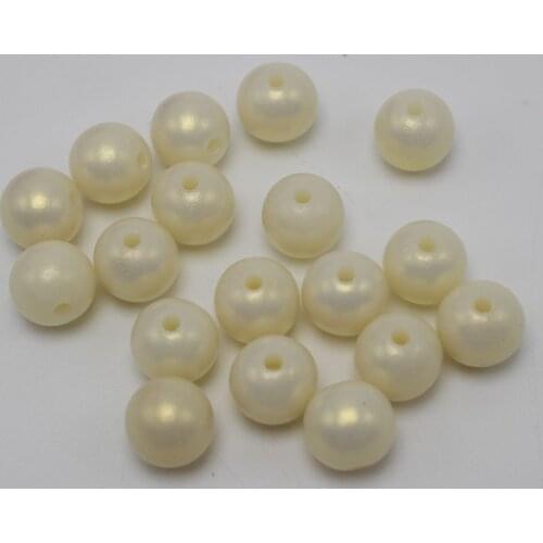 100 Matte Ivory Acrylic Pearl Round Beads Imitation Pearl 10mm(3/8")
