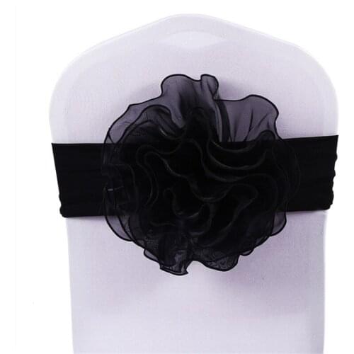 100 Pcs/Lot wedding chair sash tie bow acrylic chair cover band elastic chair sashes spandex cover chair free shipping