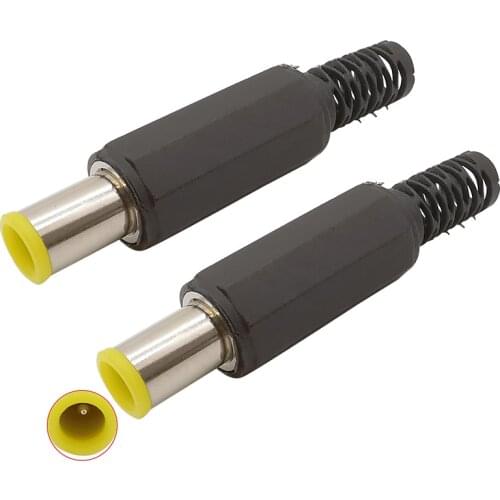 2Pcs Plastic 6.5 x 4.4mm DC Power Male Plug Connector with 1.3mm Pin 6.5*4.4mm DC Plugs Charger DIY Repair Jack Audio Adapter