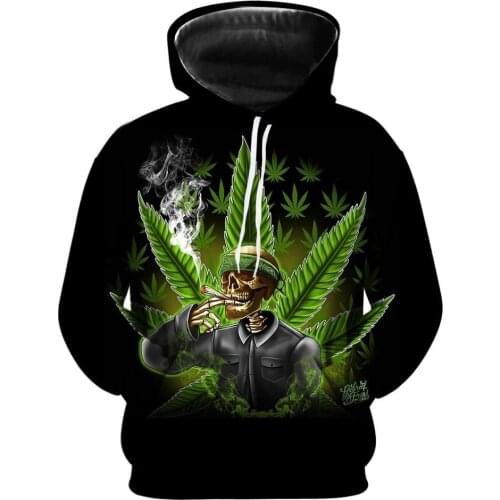 2021 Wade 3D printed mens casual mens and womens hoodies Leaves Skull hip-hop couples hipster sweatshirts