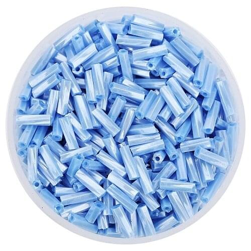 40g 950Pcs 1.8*0.5*7.5mm white red glass Cylindrical Beads Spacer Loose for Jewelry Making DIY Clothing Bracelet Accessories