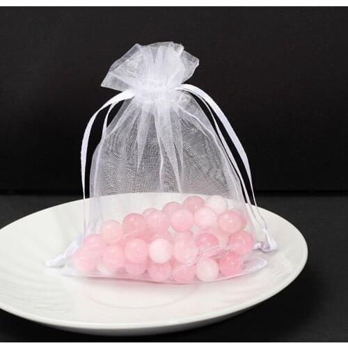 50pcs Organza Bag 7*9/9*12/10*15/11*16/13*18cm Christmas Wedding Bag Candy Bags Gift Pouches Jewelry Packaging