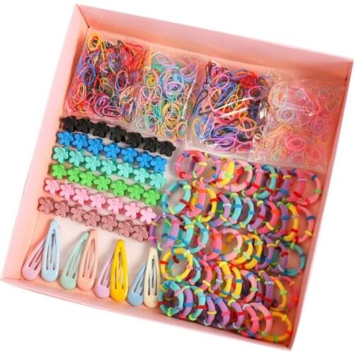 870pcs Mixed Plastic Hair Clips Grip Claw Barrettes Mini Clamps Jaw Hairpins Headbands Ropes Hair Styling Accessories Tool