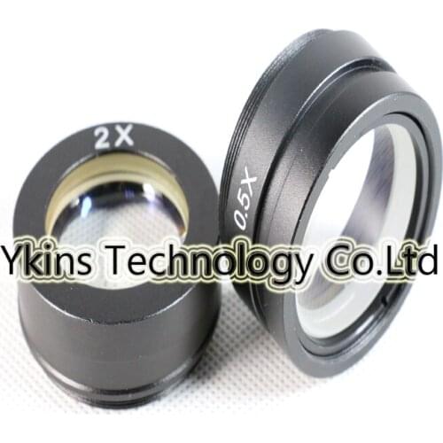 Free shipping 2pcs/lot 0.5X & 2.0X industry microscope Camera Objective lens for 10A C-MOUNT lens Barlow Auxiliary Glass Lens