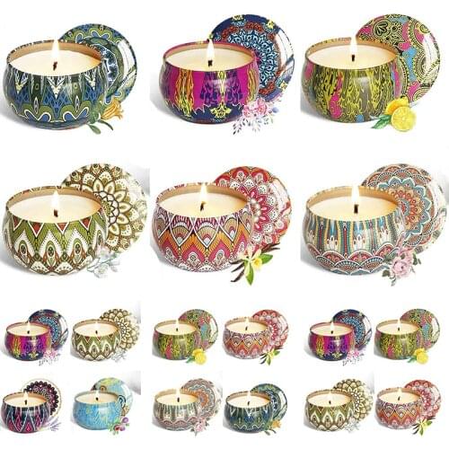 Smokeless Tinplate Scented Candles Gift Set Natural Soy Wax Aromatherapy Candles Kit Home Decor Home Decoration