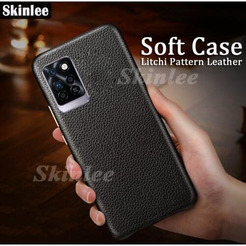 Skinlee For Infinix Note 10 Pro Soft Case Silicone Litchi Pattern PU Leather Shockproof Case For Infinix Note10 Pro Phone Cover