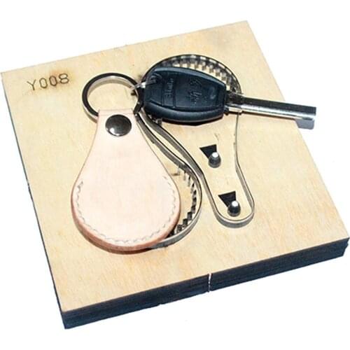 Designer leather craft template cutter key ring decoration with snap button bag die cutting knife mould