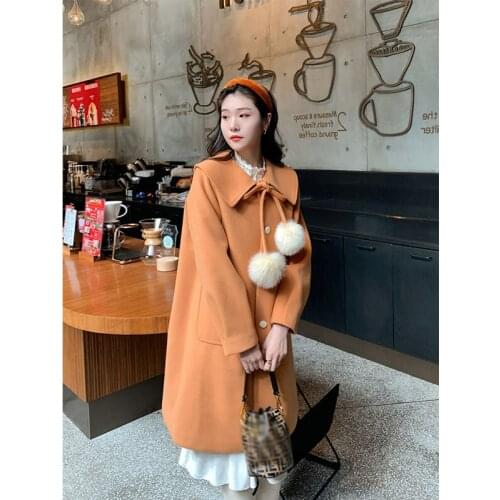 Womens Winter Long Thick Windbreaker Jacket Woolen Coat