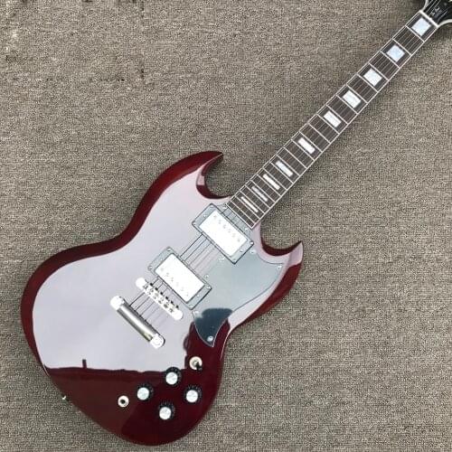 Rosewood fingerboard electric guitar, Chrome hardware, Solid mahogany body electric guitar, Free shipping