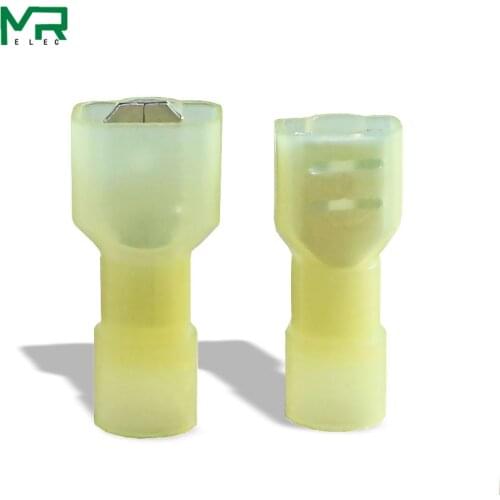 FDFN5.5-250 +MDFN5.5-250 yellow NYLON Male Female male Insulated Spade joint Connector Crimp Terminal Connectors